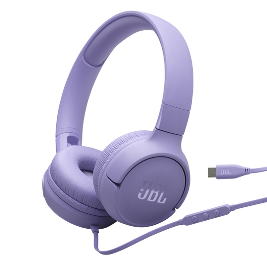 JBL Tune 520C USB-C - Purple - Hi-Res wired on-ear headphones - Hero